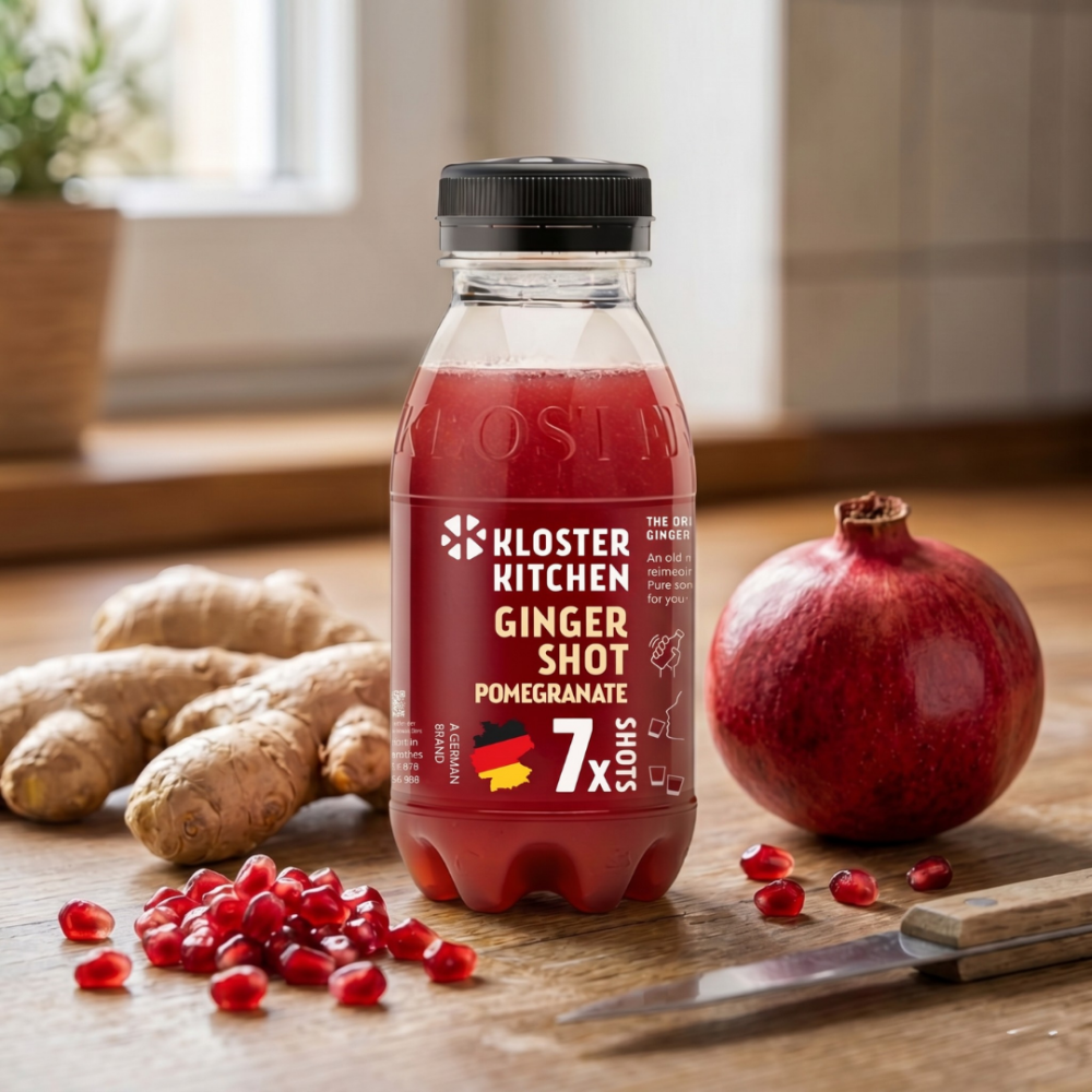 جرعات الزنجبيل والرمان العضوية 7 شوت – 210 مل | Kloster Kitchen – صورة إضافية 3
